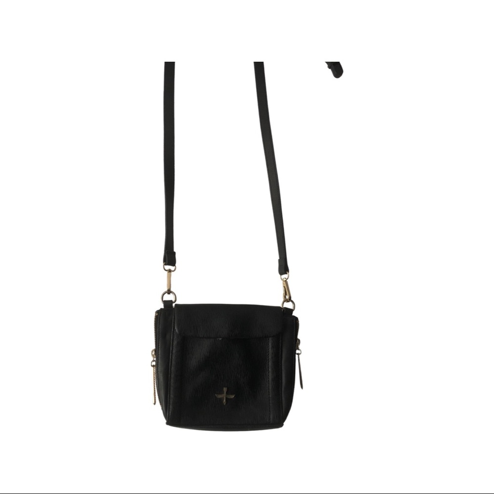 Black crossover bag from Saks.